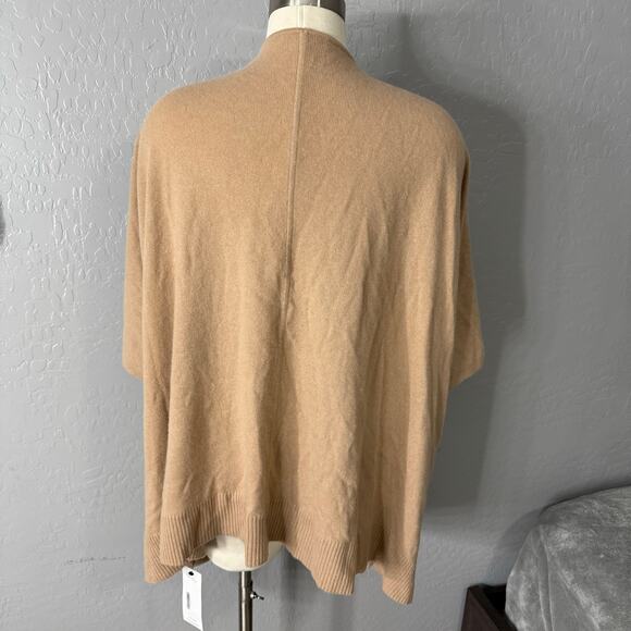 Neiman Marcus Cashmere Basic Open Cardigan, Camel - Picture 2 of 4